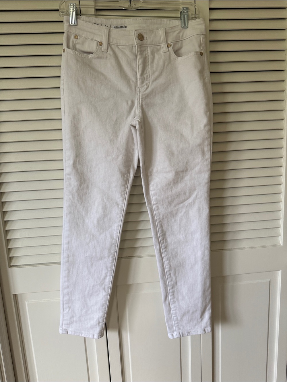 Talbots White Slim Ankle Jeans - Slim Cropped Fit